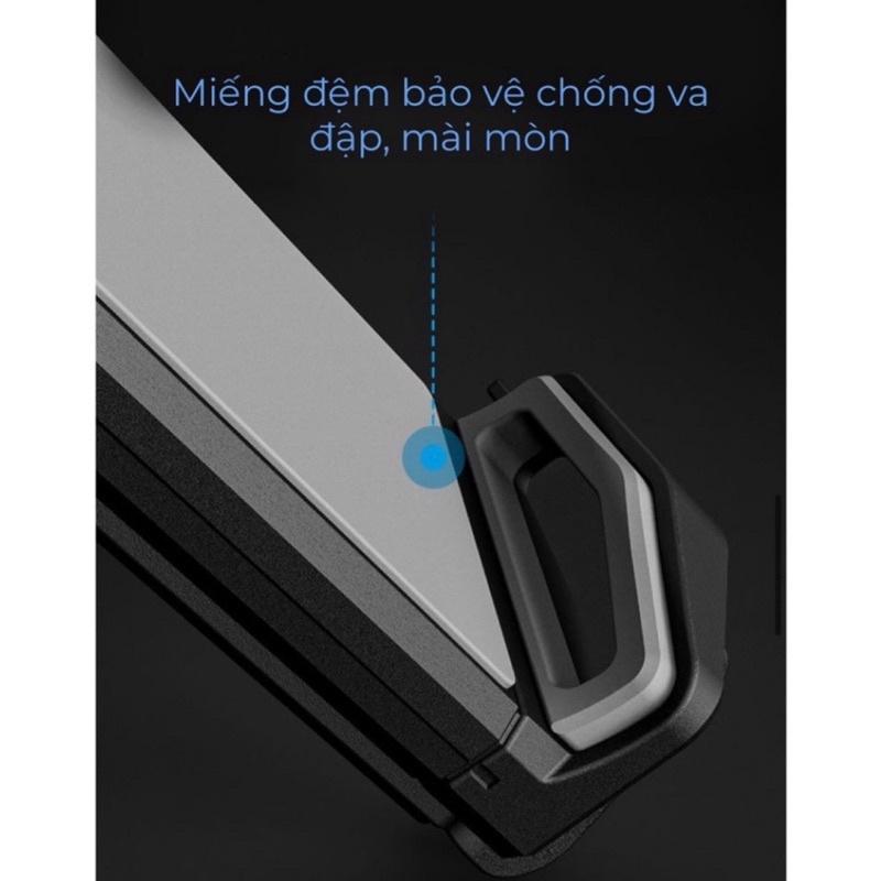 Giá Đỡ Điện Thoại, Tablet Nhôm Gấp Gọn Để Bàn - Kẹp điện thoại xoay 360°, miếng đệm Silicone bảo vệ