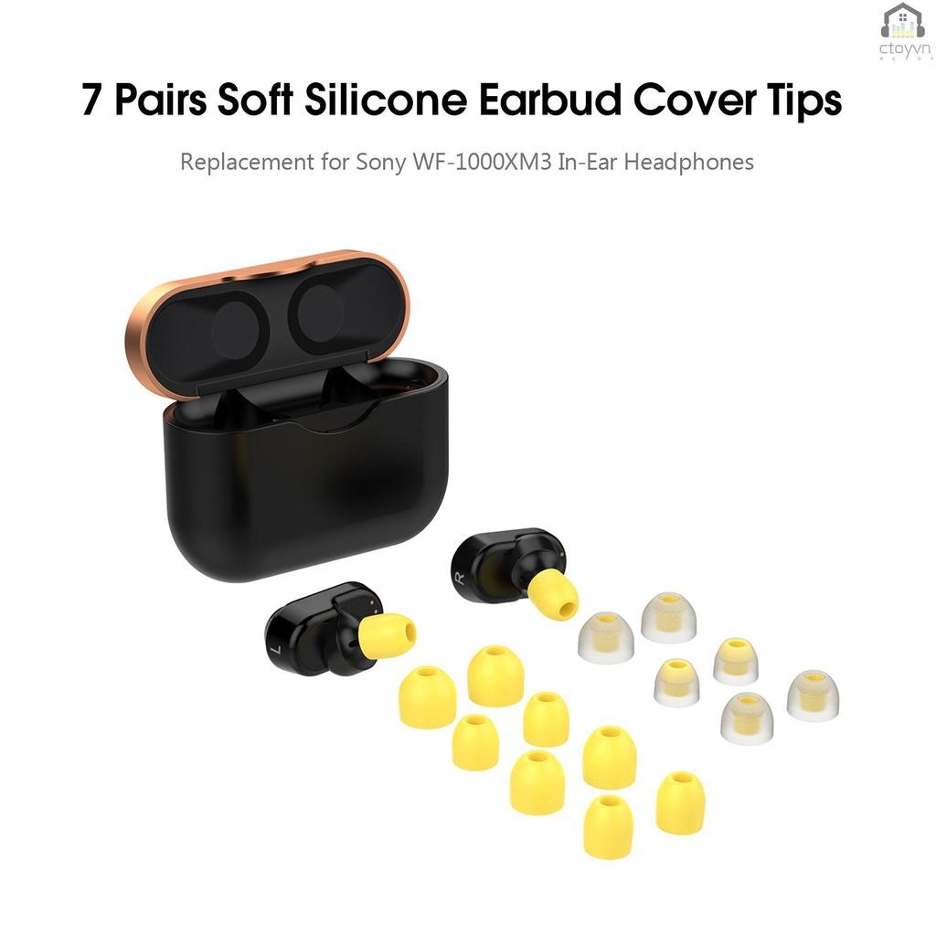 Set 7 cặp nút silicon mềm bọc đầu tai nghe nhét tai WF-1000XM3