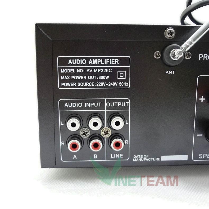 Ampli VINETTEAM Sunbuck 326Bt Có Bluetooth Dùng Nguồn Điện 220V/12V - Hàng Chính Hãng