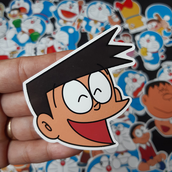 Bộ Sticker dán cao cấp chủ đề DORAEMON VÀ NHỮNG NGƯỜI BẠN - Dùng dán Xe, dán mũ bảo hiểm, dán Laptop