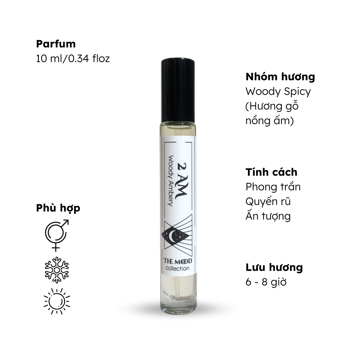 Nước hoa nam chính hãng Morra No.22 (2AM) 10ml nguyên liệu nhập Pháp mùi hương nam tính, phong trần quyến rũ, lưu hương thơm lâu - dạng xịt