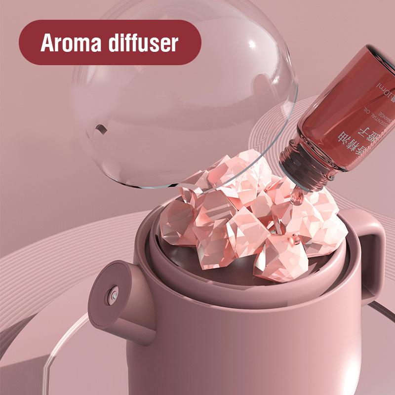 Di Động Pha Lê Aromatheraphy Máy Tạo Độ Ẩm Không Dây Tinh Máy Khuếch Tán Tinh Dầu LED Muối Himalaya Thoáng Mát Sương Máy Phun Sương Tạo Độ Ẩm