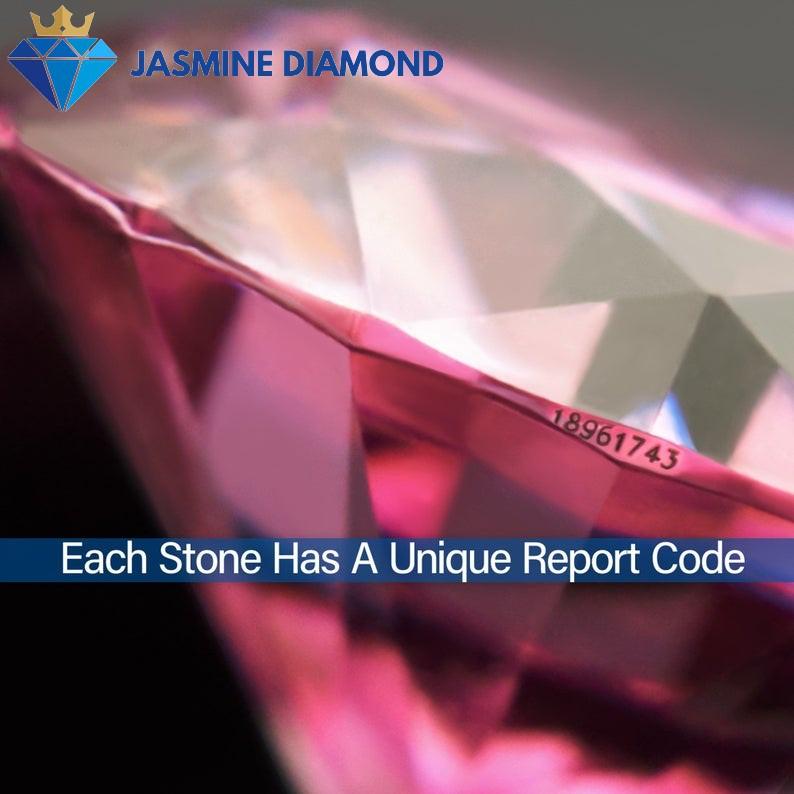 Kim cương nhân tạo Mỹ Moissanite giác cắt tròn màu hồng