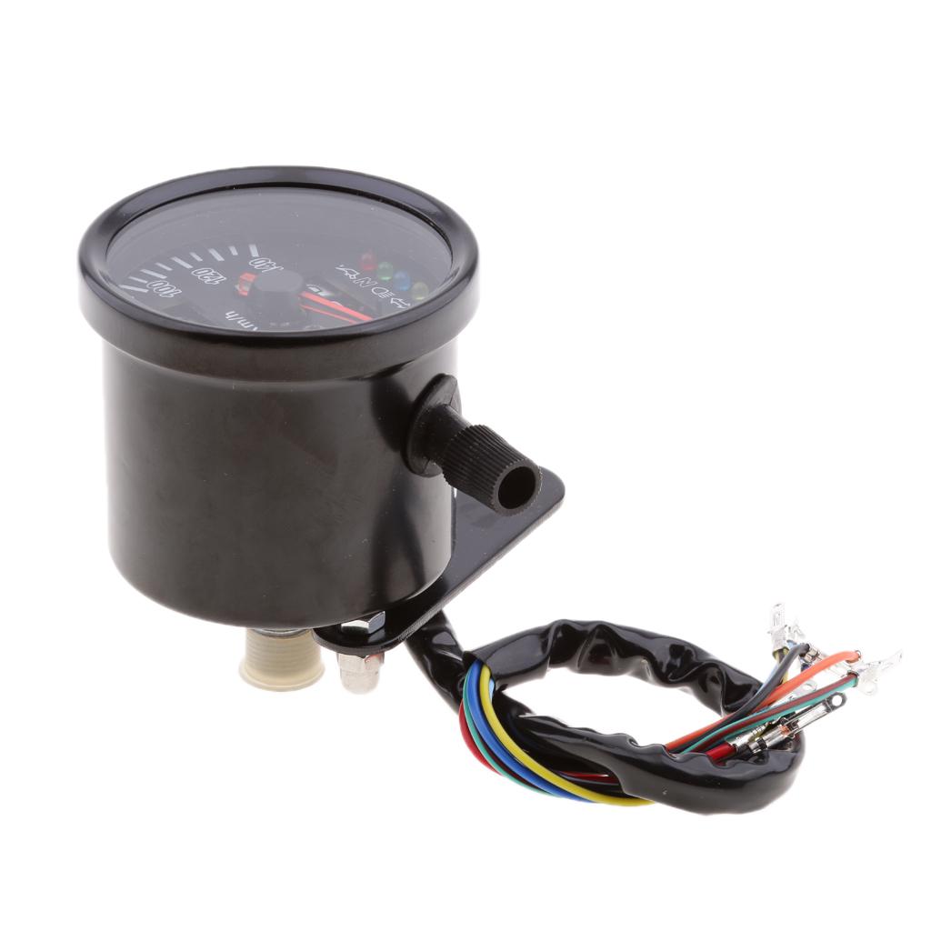 Universal Motorcycle LCD RPM Digital Display Odometer Speedometer 4 LED Light