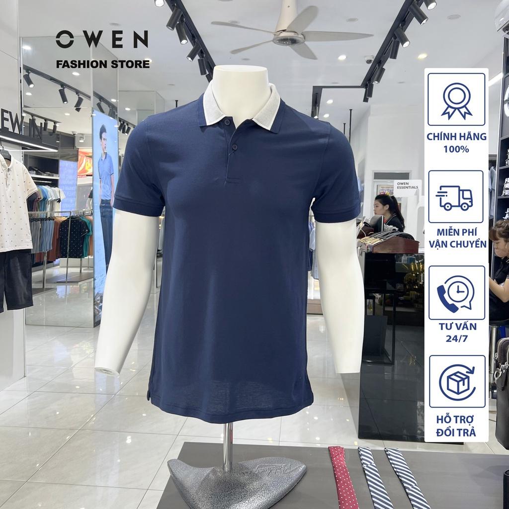 Áo Polo nam Owen xanh navy cao cấp mát lạnh thấm hút mồ hôi APT231406