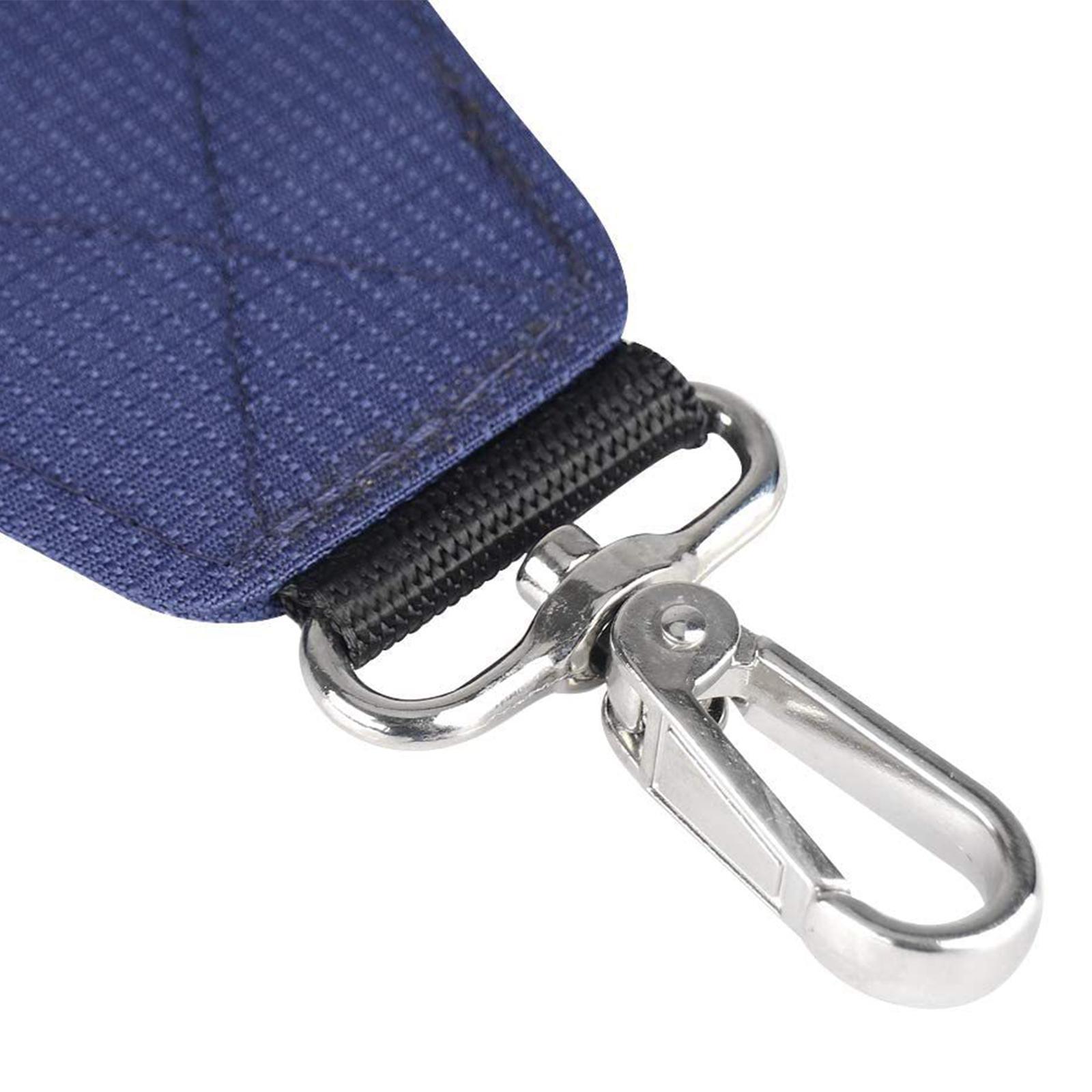 Golf Bag Strap Single Padded Nylon Adjustable Shoulder Strap 2 Clips Black