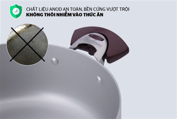Bộ 3 Nồi Anod Vung Kính Sunhouse SH8833EB Trắng Bạc