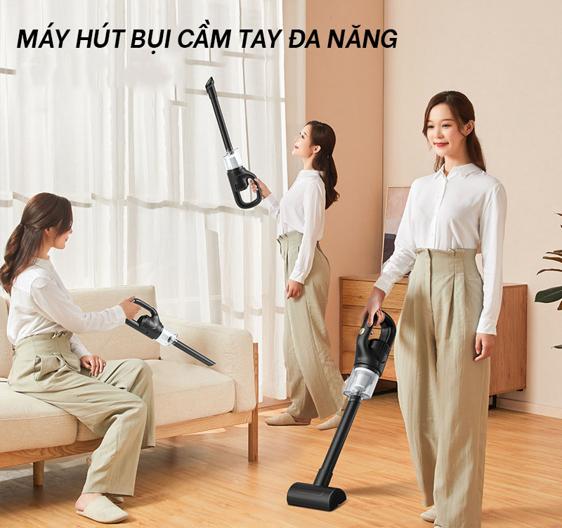 Máy Hút Bụi Cầm Tay Không Dây, Lực Hút Lớn 50000PA, Hút Mọi Ngóc Ngách, Khe Hở, Êm Ái Mạnh Mẽ, Sử Dụng Nhiều Đầu Hút