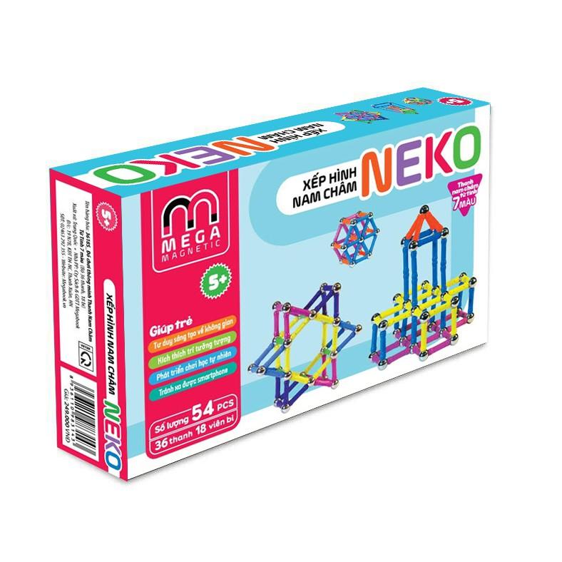 3618S - Bộ xếp hình nam châm thông minh 7 màu Neko - Thanh ngắn
