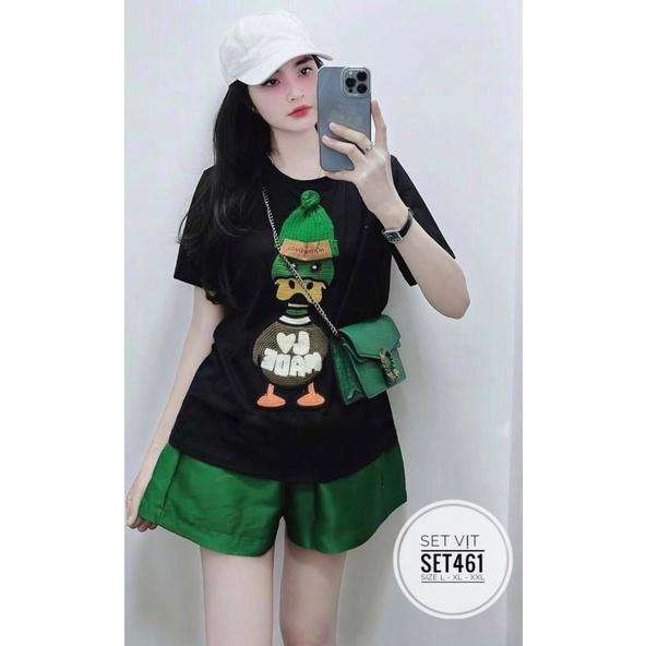 SET ĐỒ BỘ BIG SIZE ÁO THUN KÈM QUẦN ĐÙI CHÚ VỊT