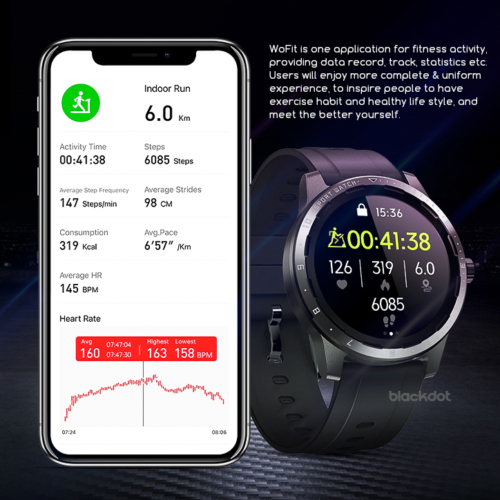 Đồng hồ thông minh Blackdot Smart Watch V200 Superlight, cảm ứng siêu mượt, cảm biến nhiệt độ, chống thấm nước IP68, với pin dự phòng 60 ngày