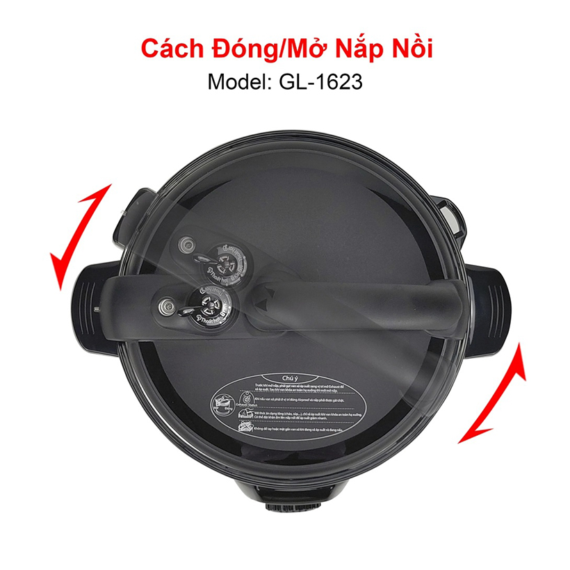 Nồi áp suất điện 6 lít Gali GL-1623 - Hàng chính hãng