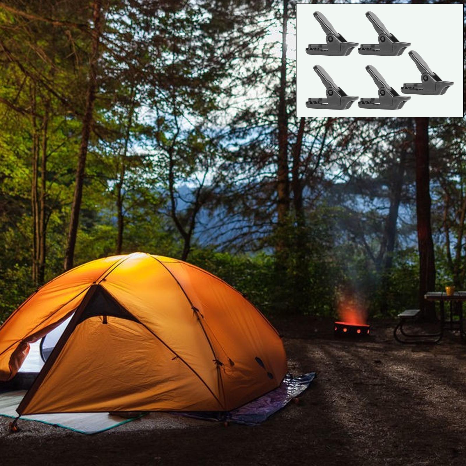 5x Camping Tent Clamps Tent Fastener Awning Canopy Buckle Lightweight Tarp Clip for Swimming Pool Covers Boat Cover Sunshades Tarpaulin