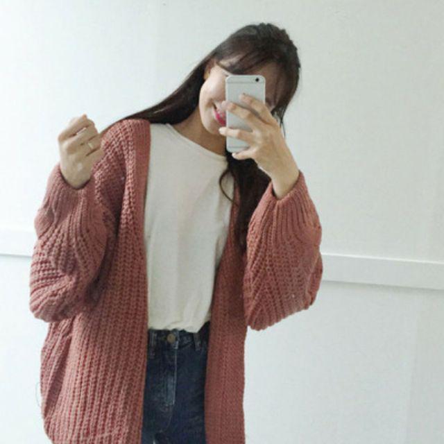 Áo khoác len cardigan ulzzang(ảnh thật ở cuối)