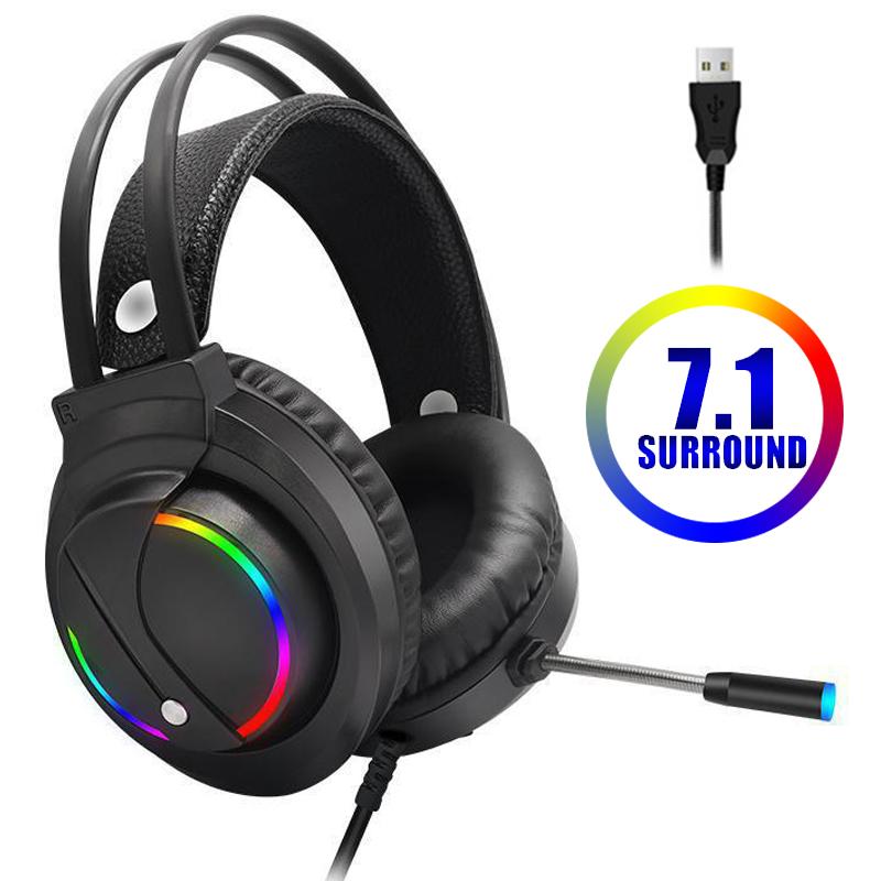 Tai Nghe Chơi Game 7.1 Ảo Tai Nghe Có Dây 4D Stereo Đèn RGB Game Tai Nghe Nhét Tai Có Micro Dành Cho Xbox One Máy Tính PS4 Game Thủ