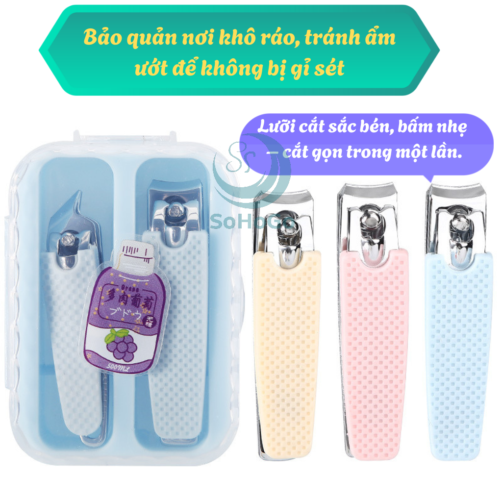 Bộ Cắt Móng Tay Mini Kèm Hộp Đựng Dễ Thương -Set Kềm Cắt Móng Tay Gọn Nhẹ Cute Cartoon -Dụng Cụ Cắt Móng Tay 2 Chiếc Trong Hộp Mini