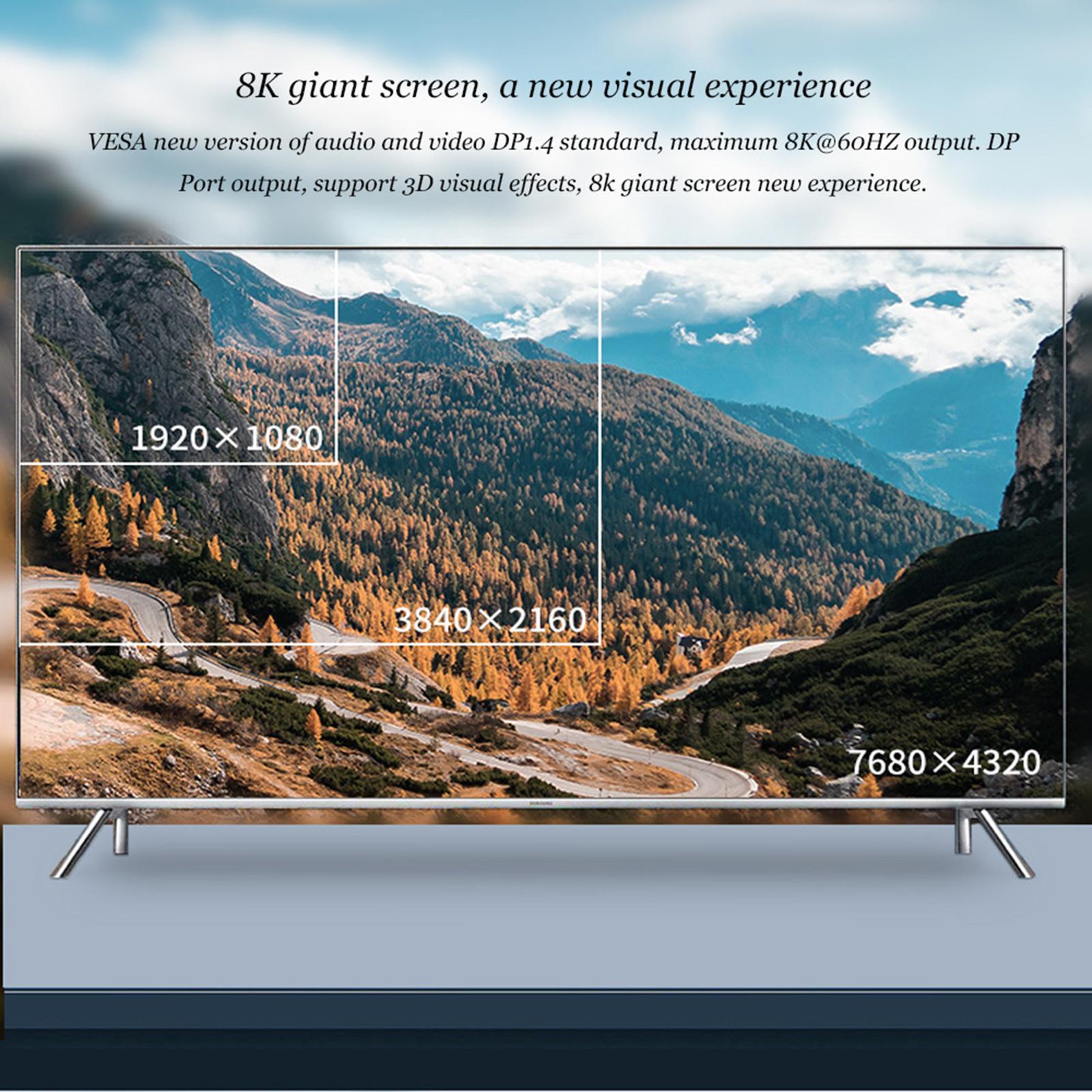 Portable USB C to DisplayPort 1.4 Adapter Converter 8K 60Hz for Pro