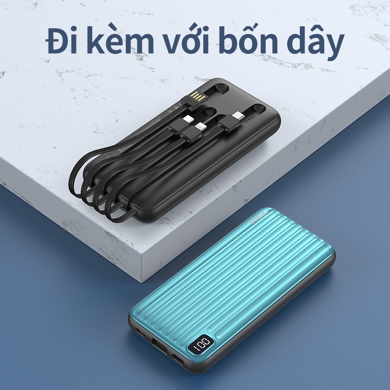 PIn Sạc Dự Phòng 10000mAh Kivee PT78P Hiển Thị Dung Lượng Pin - Màu Ngẫu Nhiên