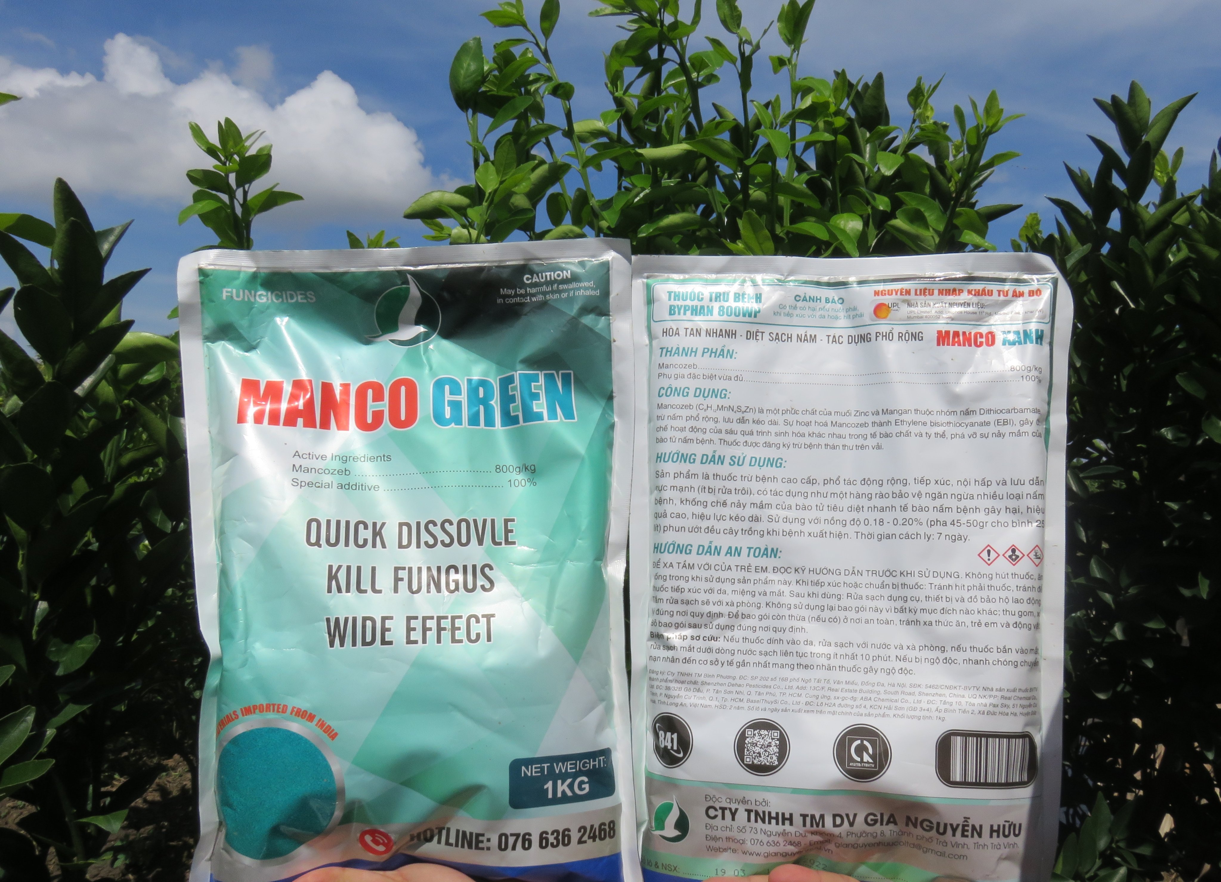 THUỐC TRỪ BỆNH MANCOZEB XANH, NGUYÊN LIỆU ẤN ĐỘ