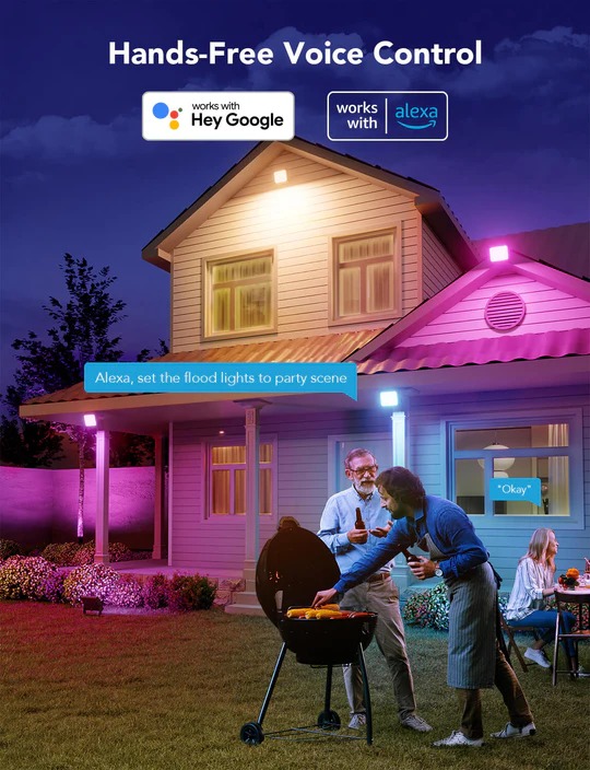Đèn pha LED ngoài trời Govee RGBIC Flood Lights Outdoor H7060 | Công suất ánh sáng lớn | Tiết kiệm điện năng | Hiển thị màu đa dạng và sắc nét