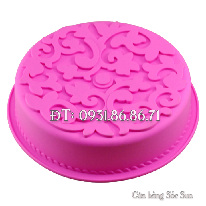 Khuôn silicon hình tròn hoa văn kiểu loại 28 cm – Mã số 1141