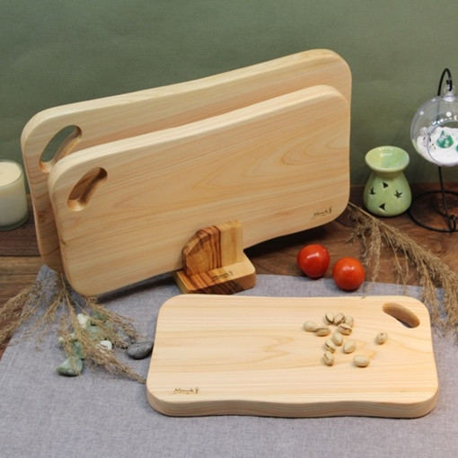 Khay, thớt gỗ thủ công Mimok Hàn Quốc, chất liệu gỗ Hinoki kháng khuẩn tự nhiên, W41xH22XD2.5cm