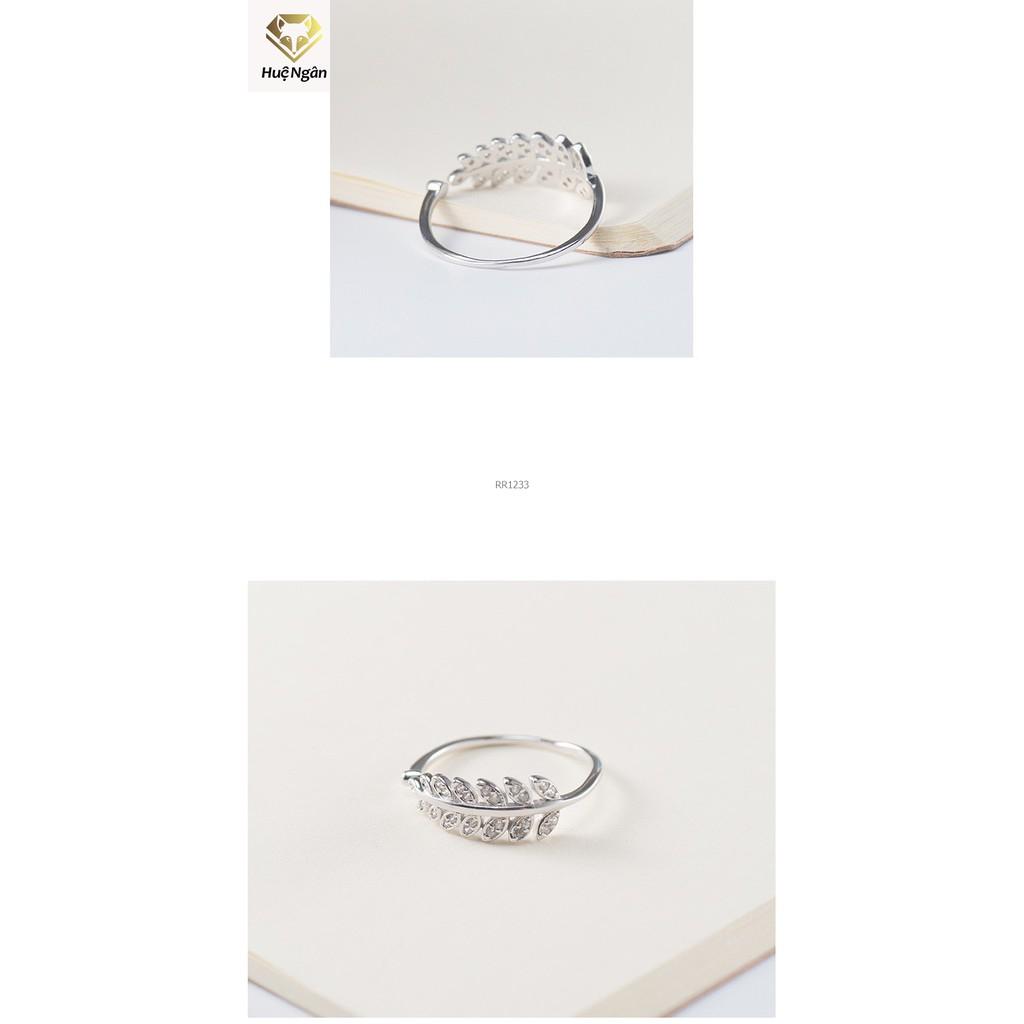 Nhẫn bạc 925 Huệ Ngân - Lá ô liu xinh xắn RR1233