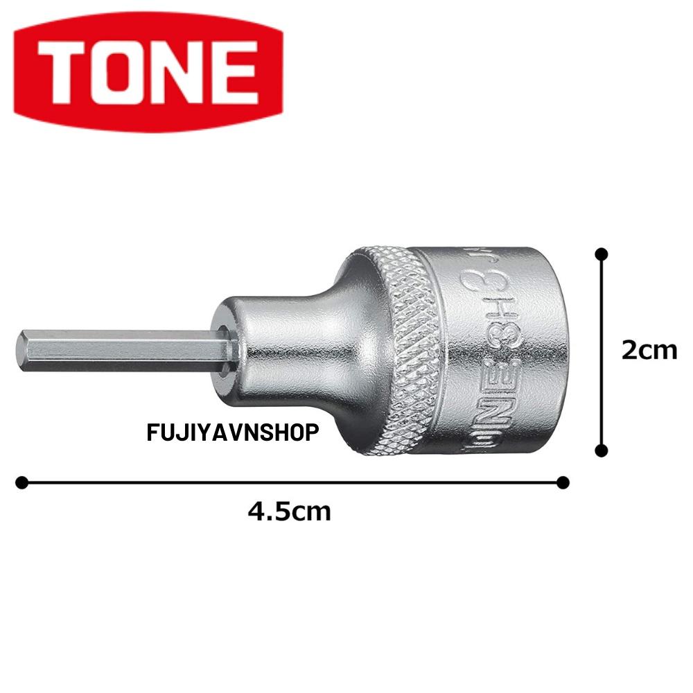 Đầu khẩu lục giác Tone HP3H-03 (3/8&quot;) cho đai ốc 3mm