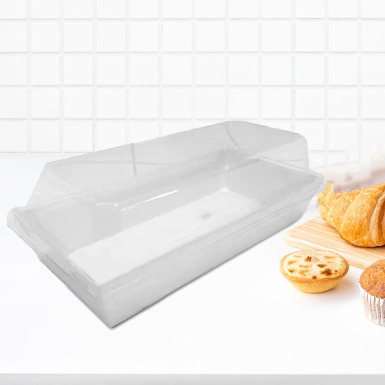 50Pcs Food Boxes with Clear Lid Tray Packaging Box for Roll Cakes Bread