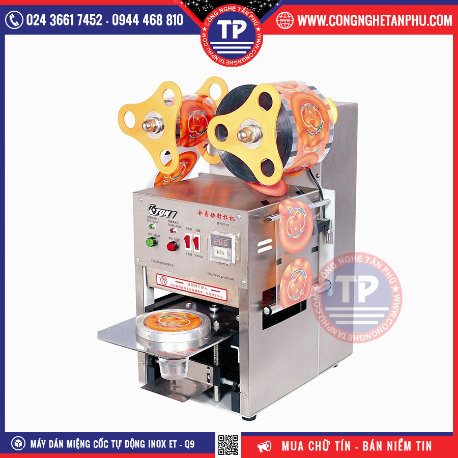 Máy dán miệng cốc tự động inox ET – Q9