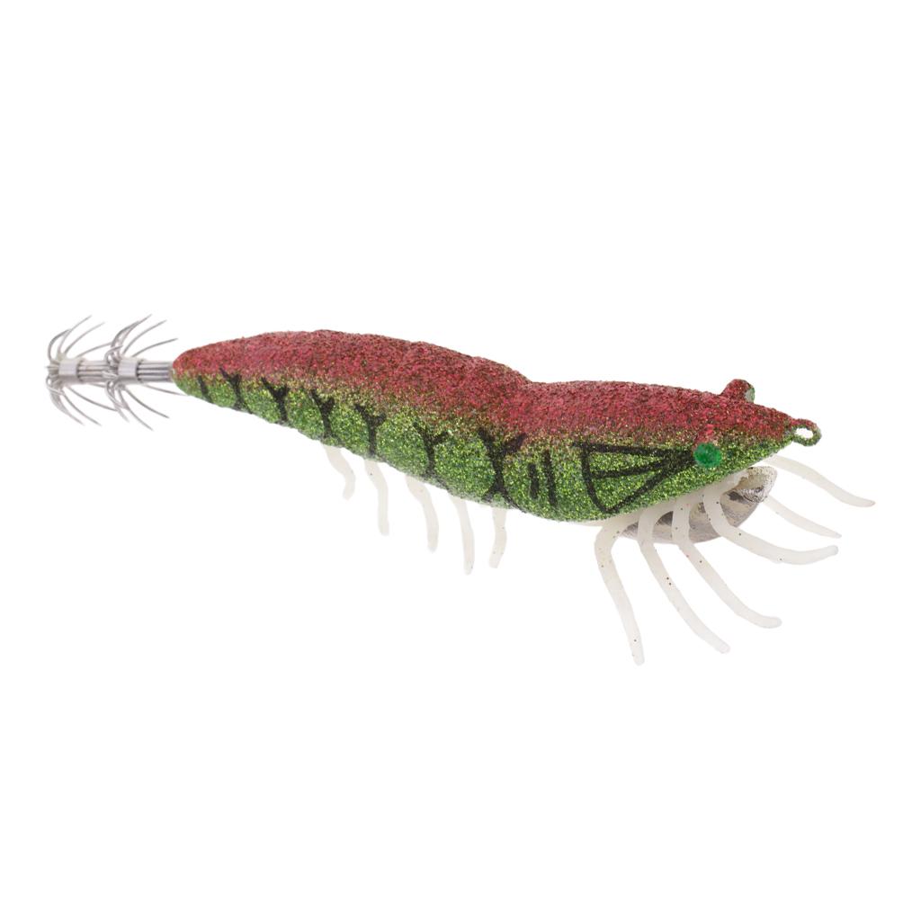 Shrimp Fishing Lurs Artificial Baits Glow in the Dark Squid Jig Lure Hooks