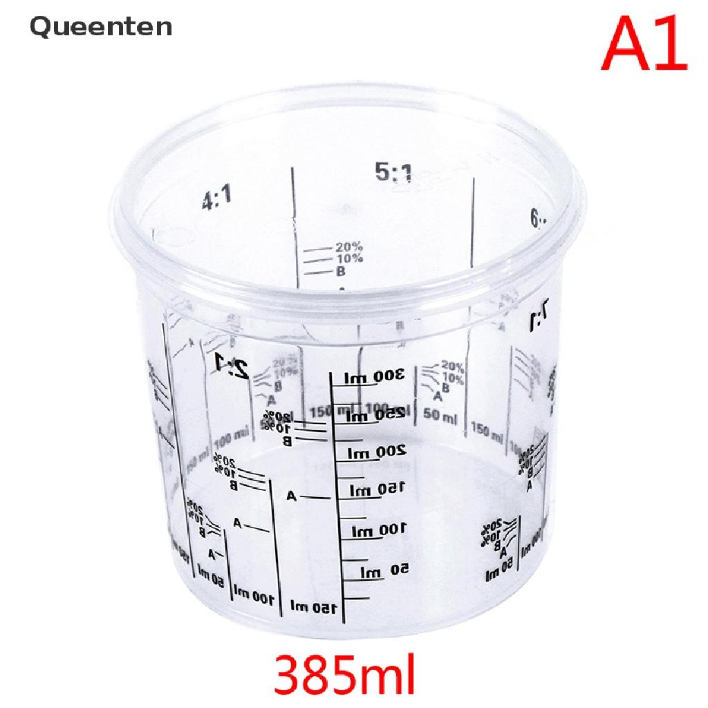 Queenten Plastic Paint Mixing Cup PP Hard Plastic Tune Paint Cup with Cover QT