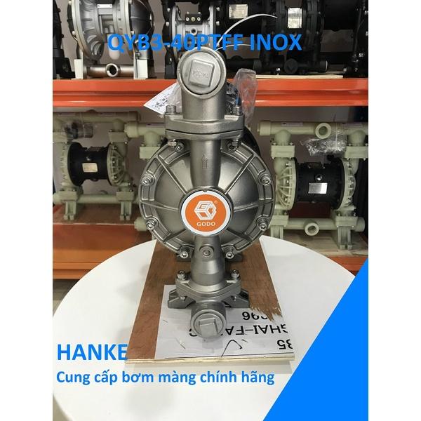 Máy bơm màng khí nén thân Inox 304, QBY3-40PTFF