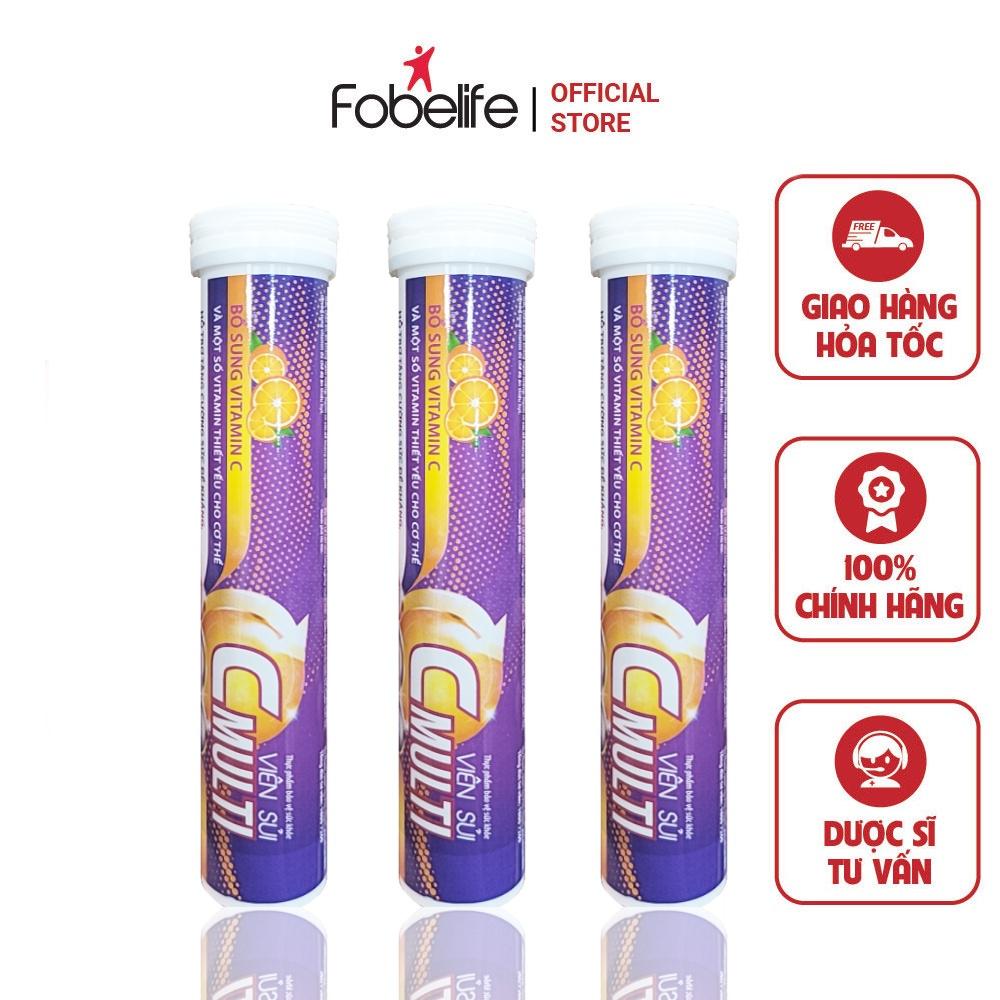 Viên sủi bổ sung vitamin c Multi C Fobe- tuýp 20 viên