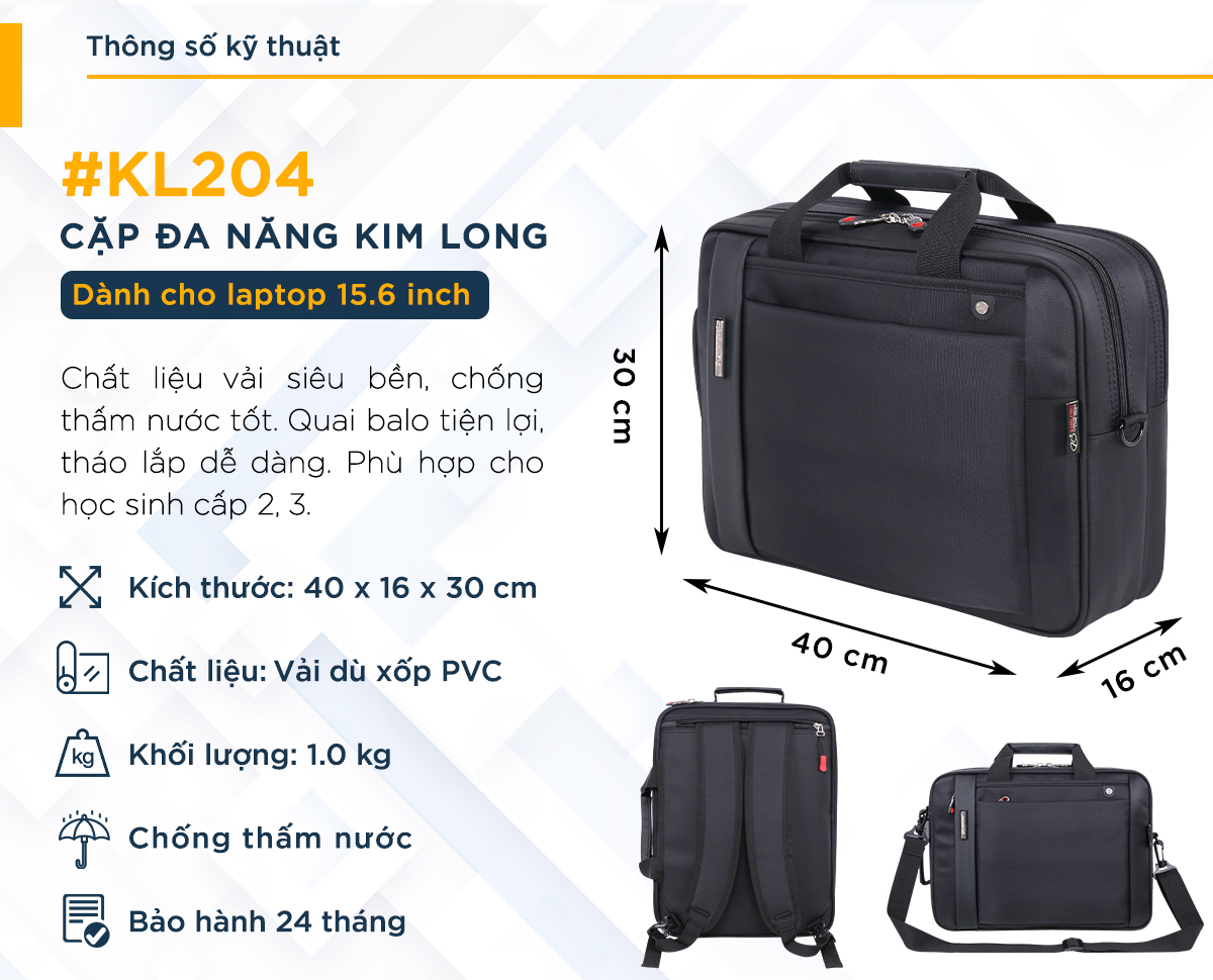 Cặp đa năng Kim Long KL204