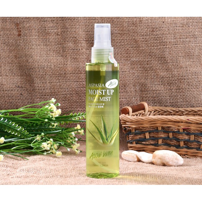 NƯỚC XỊT KHOÁNG ASPASIA MOIST UP FACE MIST ALOE VERA - 150ML