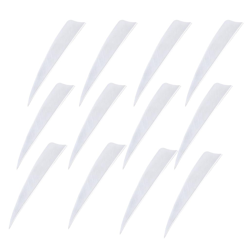12Pcs 3 inch Feather Arrow Vane Fletchings for DIY Arrow Archery Bow White