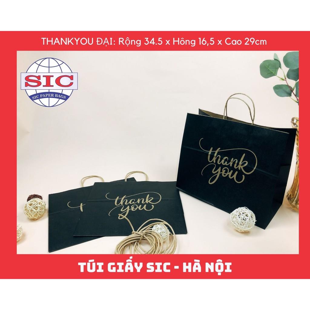TÚI GIẤY THANKYOU ĐẠI MÀU ĐEN CÓ QUAI ĐỰNG QUẦN ÁO GIÀY DÉP QUÀ TẶNG SỔ VỞ