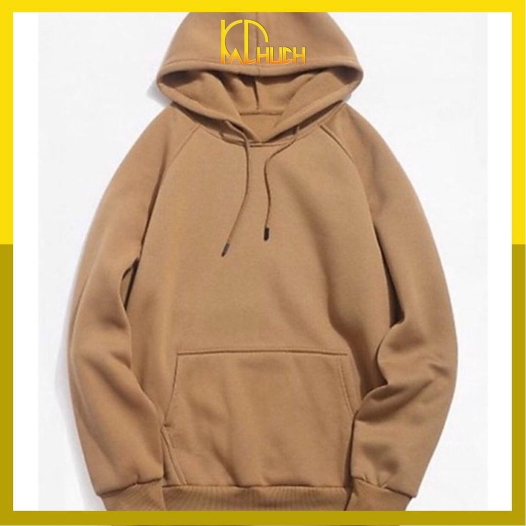 Áo hoodie trơn màu vàng bò Hot Trend