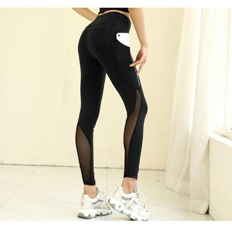 QUẦN LEGGING NỮ PHỐI LƯỚI CÓ TÚI TẬP GYM,YOGA,FITNESS,AEROBIC,ZUMBA,ĐI CHƠI