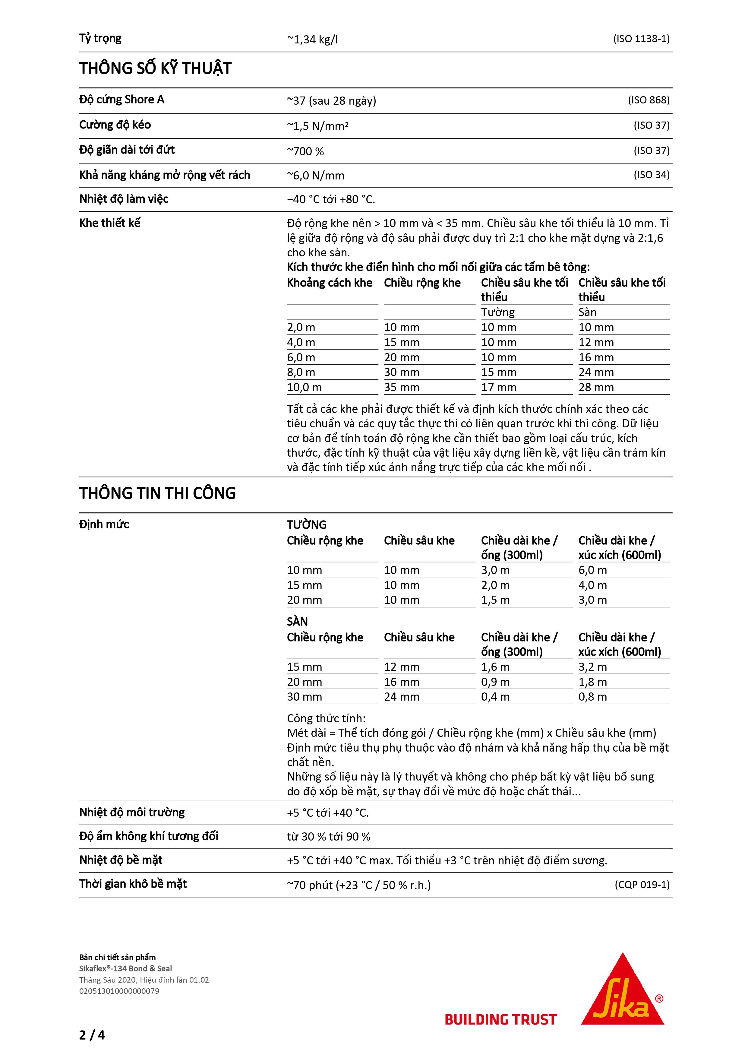 Keo trám khe đa năng chống thấm, trám nứt cho tường và sàn - Sikaflex- 134 Bond & Seal