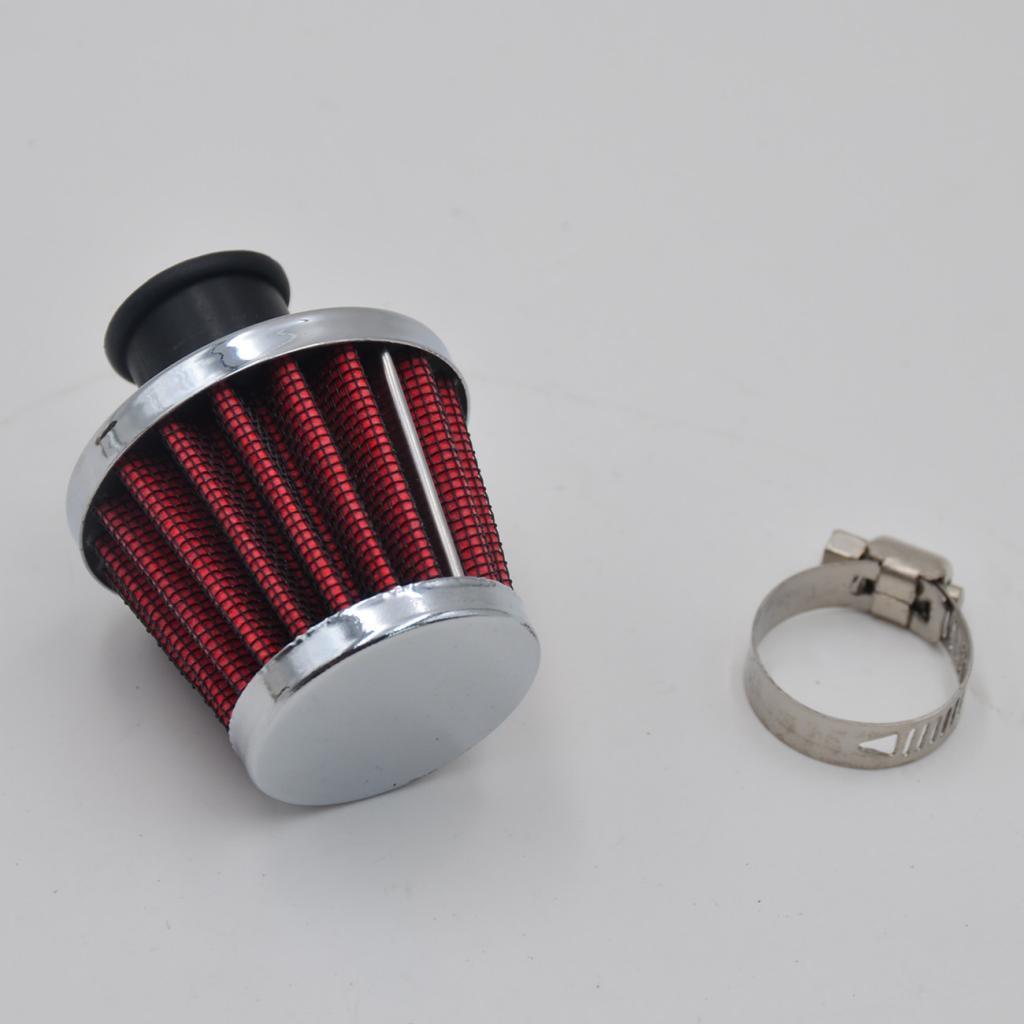 Red 12mm Cold Air Intake Filter  Crankcase Car Breather Valve Cover