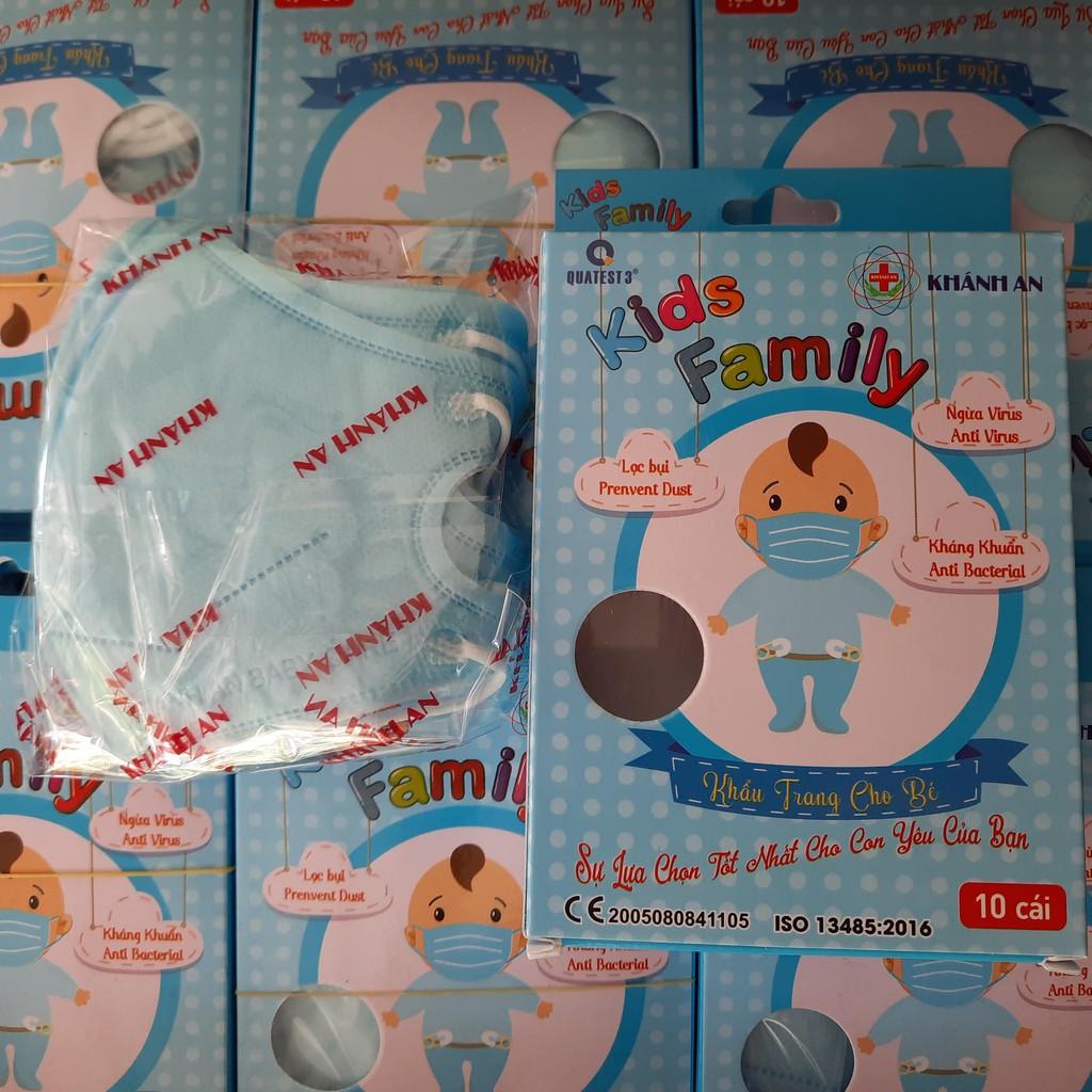 Combo 5 hộp Khẩu trang y tế Khánh An Kids Family dành cho trẻ em từ 5 đến 12 tuổi