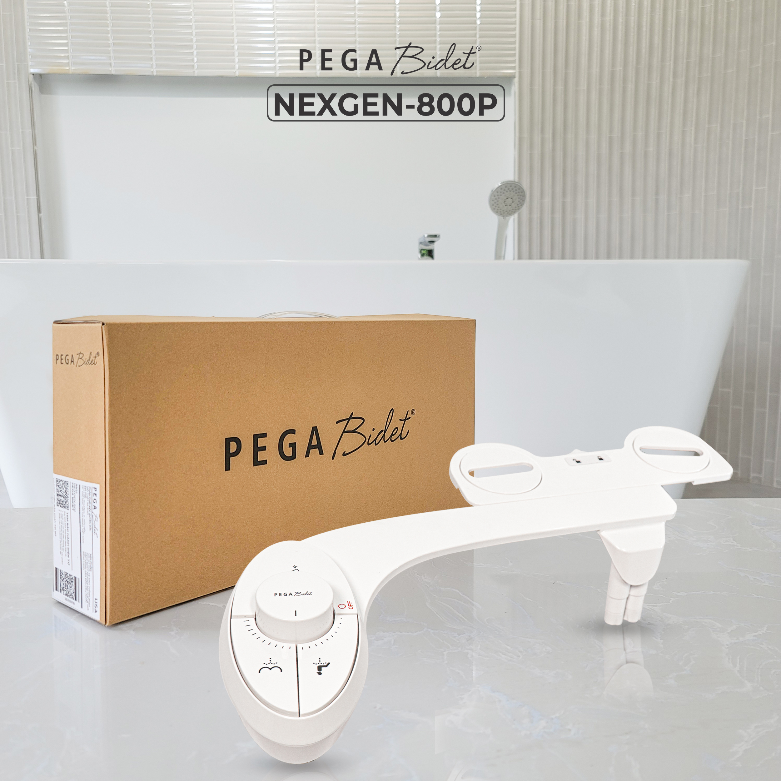 Vòi Xịt Rửa Vệ Sinh Thông Minh PEGA Bidet NEXGEN-800P Thế Hệ Mới, 2 Vòi Rửa Có Chức Năng Chuyên Dụng Cho Nữ, Dễ Lắp Đặt, Rất cần cho Trẻ Em, Người Già và Phụ Nữ Mang Thai - Thương Hiệu Mỹ