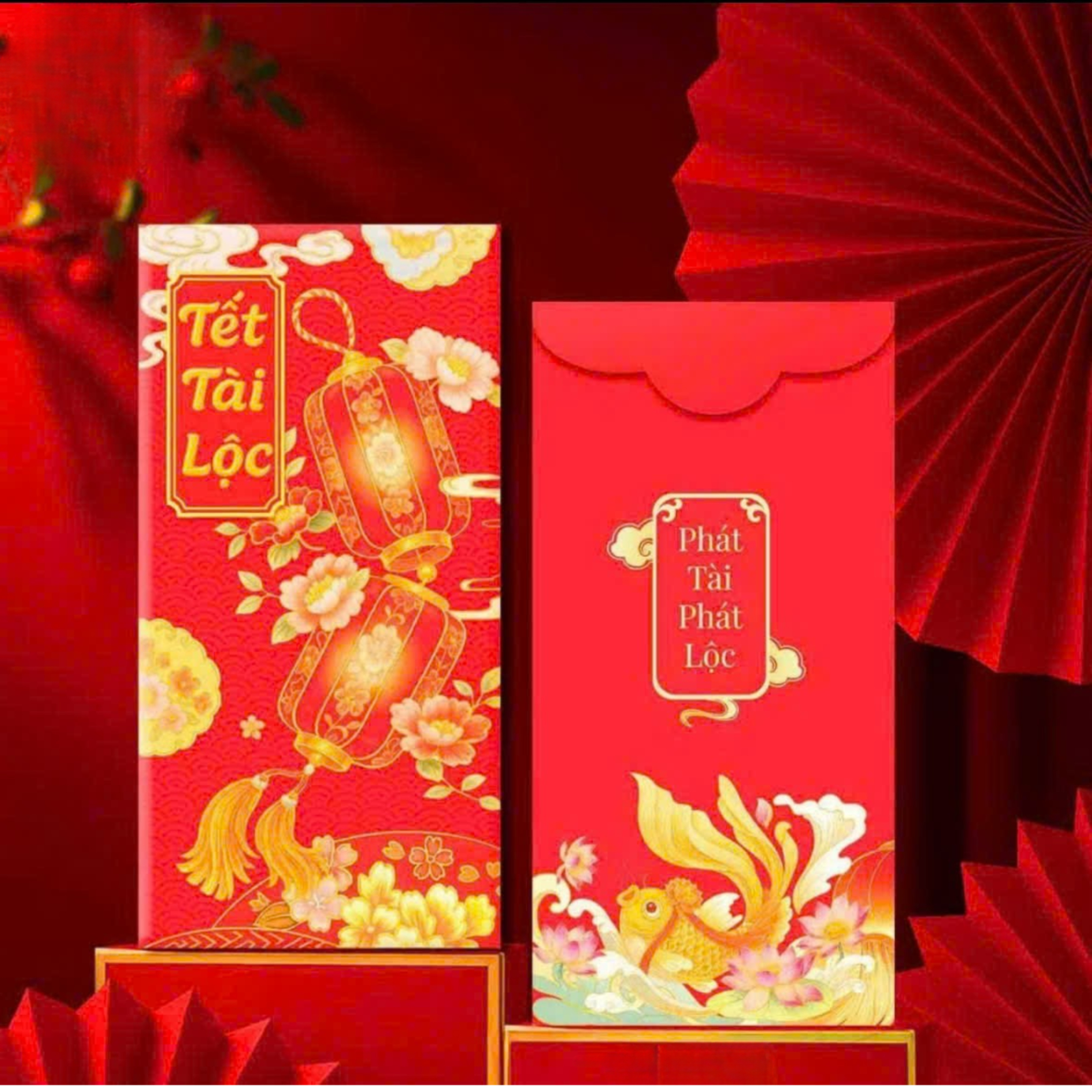 [Combo 100] Bao Lì Xì Truyền Thống Tết Nguyên Đán, Túi Đựng Mừng Tuổi Xuân Vạn Sự Như Ý Phúc Lộc Thọ