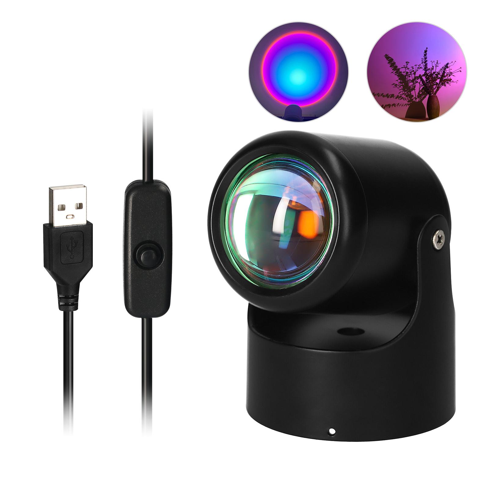 Máy chiếu để bàn hoặc treo tường có đèn LED, có thể chiếu cầu vồng, xoay 180 độ