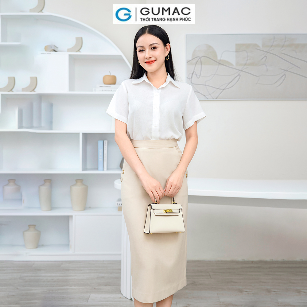Áo sơ mi nữ tay ngắn GUMAC AD11060