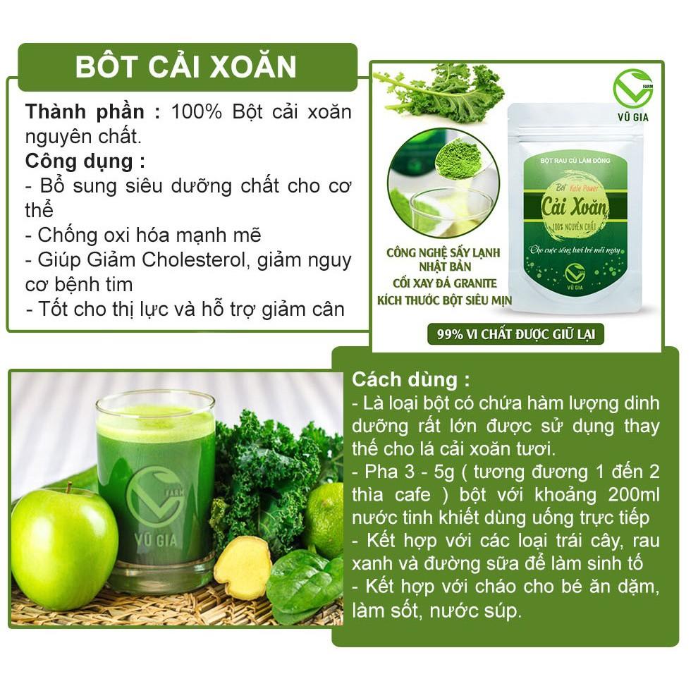 Bột Cải Xoăn Sấy Lạnh Nguyên Chất Vũ Gia