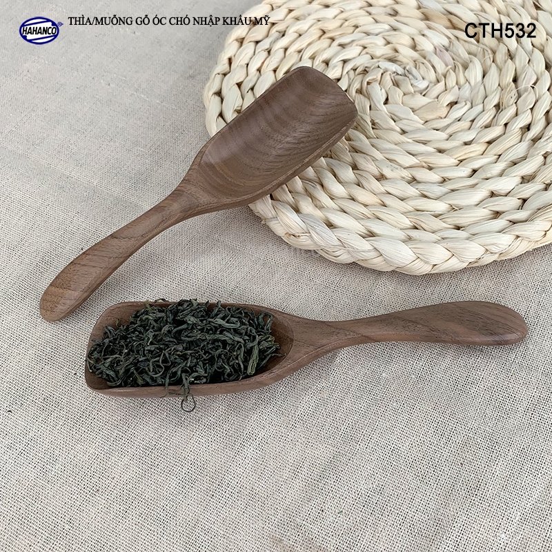 Muỗng xúc trà gỗ Óc Chó - Trong văn hóa Nhật Bản (16cm) CTH532 - Xúc gia vị, cafe, deccor - An toàn cho sức khỏe