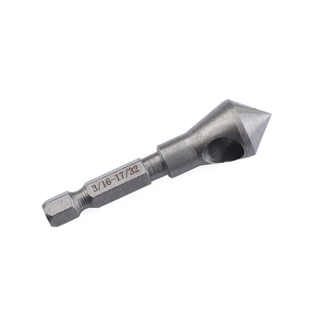 2X 3 Pieces Woodworking Hex Shank Oblique Hole Countersink Chamfer Drill Bit